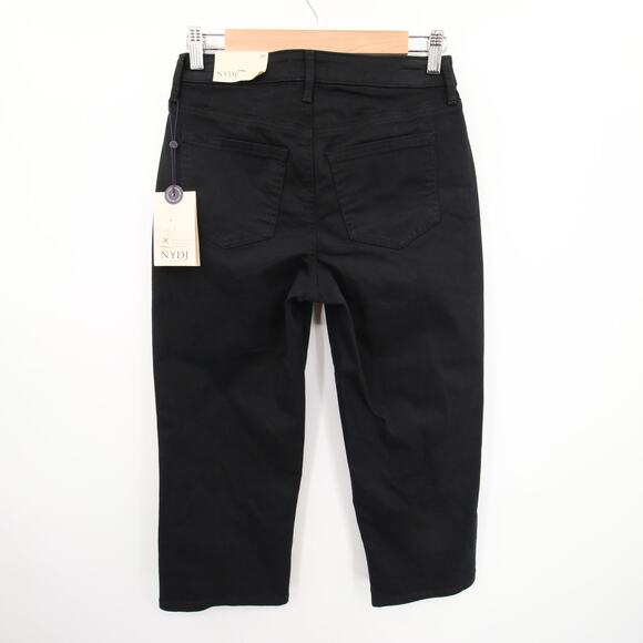 NYDJ Pants Black Capri Lift Tuck High Rise Relaxed Capri Joni Stretchy Size 2P - Picture 15 of 16
